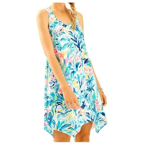 Lilly Pulitzer Dresses & Skirts - Lilly Pulitzer Melle Trapeze Tippy Top‎ Tank Dress Serene Blue Size XS Tropical